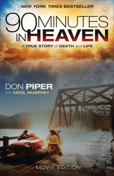 The movie poster and book cover for '90 Minutes in Heaven.'