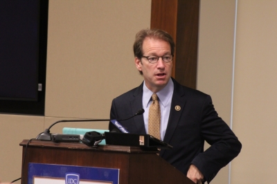 Rep. Peter Roskam, R-Ill., speaks at an In Defense of Christians meeting on Capitol Hill on Sept. 10, 2015.