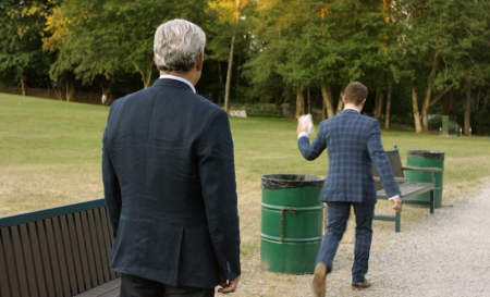 Father confronts son Oliver O'Toole in Hallmark Movies & Mysteries Film