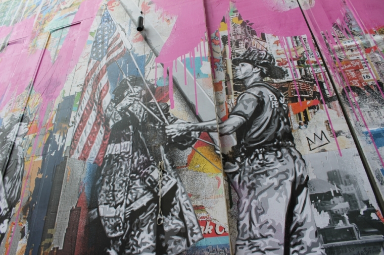 A mural on the side of the Century 21 building in Lower Manhattan, New York City, honors those who died during the 9/11 attack. Photo taken on September 11, 2015.