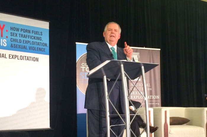 Dr. Richard Land, president of Southern Evangelical Seminary and CP executive editor, speaks at the 2nd Annual Coalition to End Sexual Exploitation Summit in Orlando, Florida, on Saturday, September 12, 2015.
