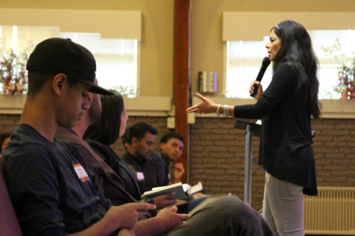 Luma Haddad, Young Life Urban Area Director for San Diego South Bay, leads at a workshop during the Urban Youth Workers Institute's RELOAD gathering on September 12, 2015, at Bay Ridge Christian Center in New York City's Brooklyn borough.