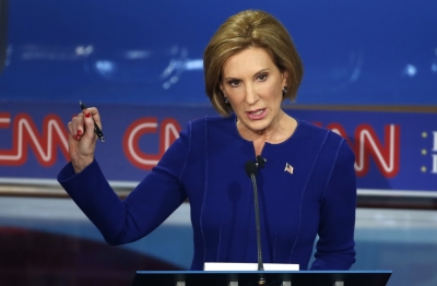 Republican presidential candidate and former Hewlett Packard CEO Carly Fiorina speaks during the second official Republican presidential candidates debate of the 2016 U.S. presidential campaign at the Ronald Reagan Presidential Library in Simi Valley, California, United States, September 16, 2015.