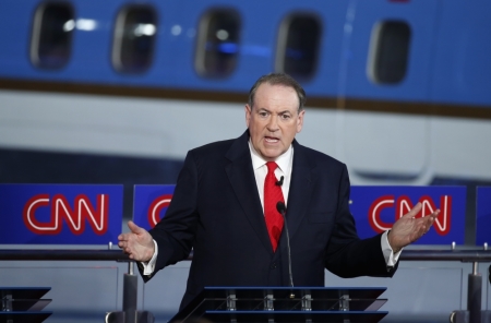 Mike Huckabee speaks.