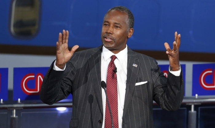 Republican U.S. presidential candidate Dr. Ben Carson speaks during the second official Republican presidential candidates debate of the 2016 U.S. presidential campaign at the Ronald Reagan Presidential Library in Simi Valley, California, United States, September 16, 2015.
