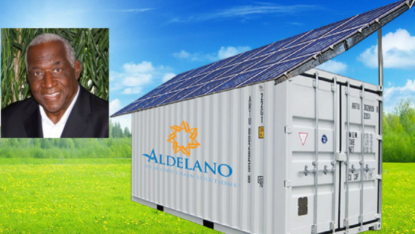 Al Hollingsworth (inset) and the Aldelano Solar ColdBox.