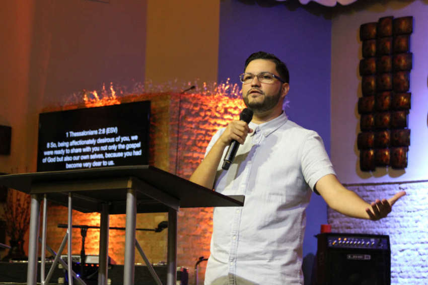 Christian author, apologist and ministry leader D.A. Horton speaks during the Urban Youth Workers Institute's RELOAD event at Bay Ridge Christian Center on September 12, 2015, in Brooklyn, New York.