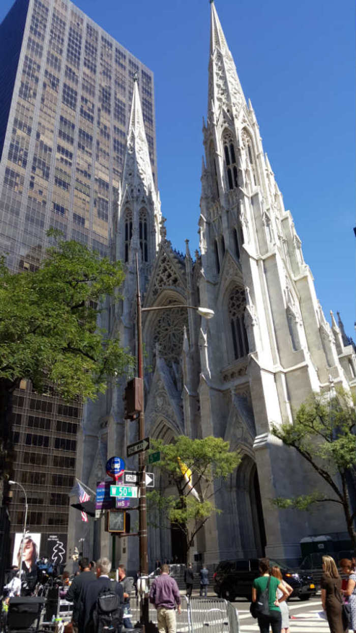 The exterior of St. Patrick's Cathedral in New York City is seen in this September 24, 2015, photo.