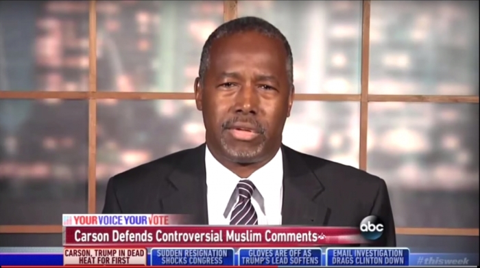 Republican presidential candidate explaining his comment about a Muslim president on ABC News 'This Week'