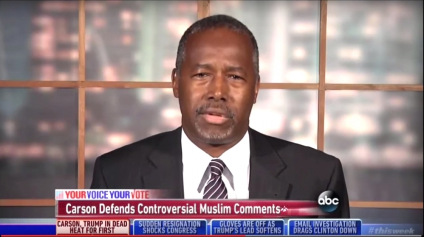 Republican presidential candidate explaining his comment about a Muslim president on ABC News "This Week"