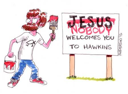 A Christly Sign Defaced Is a Sign of the Times