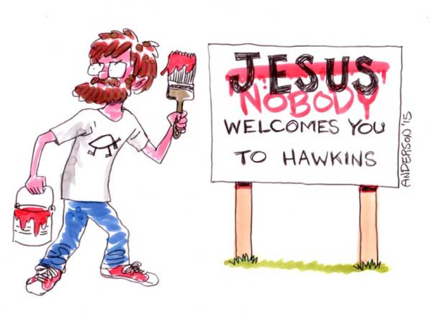 A Christly Sign Defaced Is a Sign of the Times