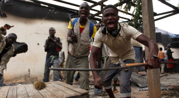 Christian-Muslim clashes in November 2013 in Bangui, Central African Republic.