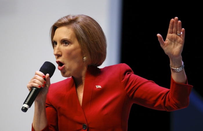 U.S. Republican presidential candidate and former CEO Carly Fiorina speaks during the Heritage Action for America presidential candidate forum in Greenville, South Carolina on September 18, 2015.