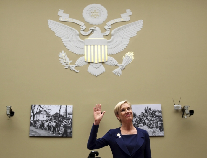 Planned Parenthood Federation president Cecile Richards is sworn in before she testifies before the House Committee on Oversight and Government Reform on Capitol Hill in Washington September 29, 2015.