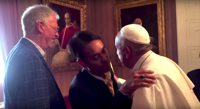 CNN featured a video showing a same-sex couple meeting the pope at the Vatican Embassy in Washington.