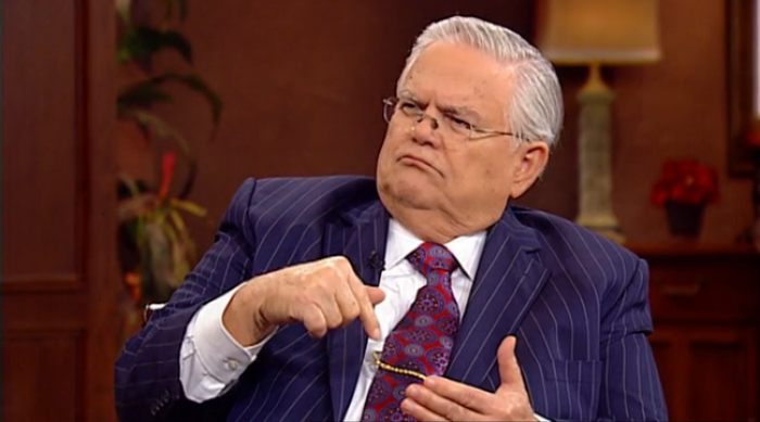 Cornerstone Church pastor John Hagee appears in an Oct. 5, 2015, broadcast of James and Betty Robison's 'Life Today' television program.