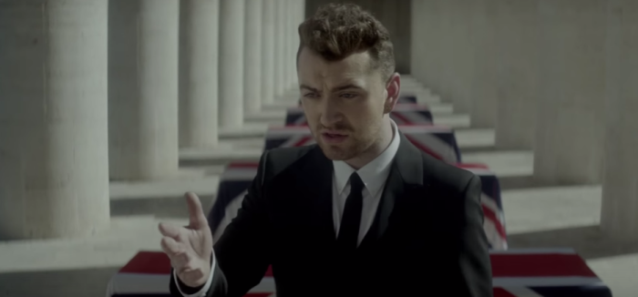 English singer Sam Smith in the music video for 'Writing's on the Wall,' the theme song for the James Bond film 'Spectre.'