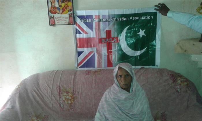 Aftab Gill's mother, Bashiran Bibi, now lives alone after her son and grandchildren were forced to flee from the family's home after Gill was accused of blasphemy, Railway Colony in Wazirabad, October 10, 2015.