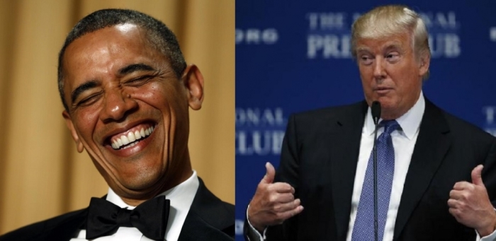 President Barack Obama (l) and GOP 2016 presidential frontrunner Donald Trump (r).