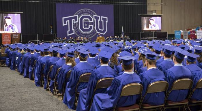 Students at Texas Christian University in Fort Worth, Texas.