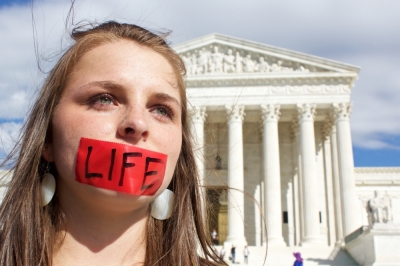 Pro-Life activist in front of the U.S. Supreme Court.