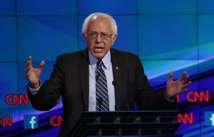 Democratic presidential candidate U.S. Senator Bernie Sanders speaks during the first official Democratic candidates debate of the 2016 presidential campaign in Las Vegas, Nevada, October 13, 2015.