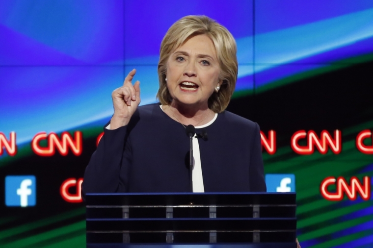 Democratic U.S. presidential candidate former Secretary of State Hillary Clinton speaks during the first official Democratic candidates debate of the 2016 presidential campaign in Las Vegas, Nevada, October 13, 2015.