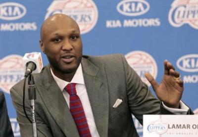 Basketball player Lamar Odom speaks at a news conference announcing his acquisition by the Los Angeles Clippers in Los Angeles, California. July 2, 2012.