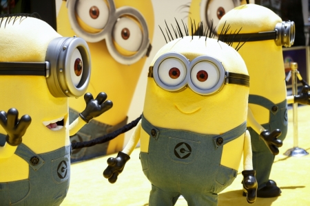 Minion characters pose on the yellow carpet arrivals area at the American premiere of the animated film "Despicable Me 2" at Universal CityWalk and Gibson Amphitheatre in Universal City, California, June 22, 2013.