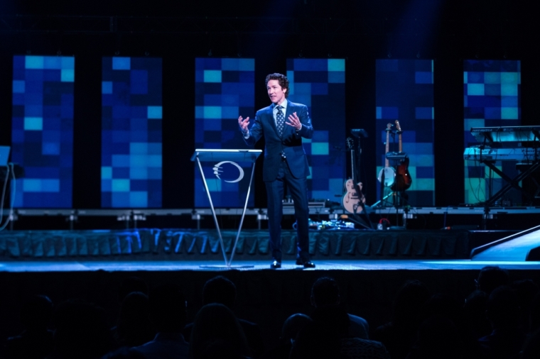 Joel Osteen preaches at his Night of Hope afternoon session in Brooklyn, New York on Oct. 16, 2015.