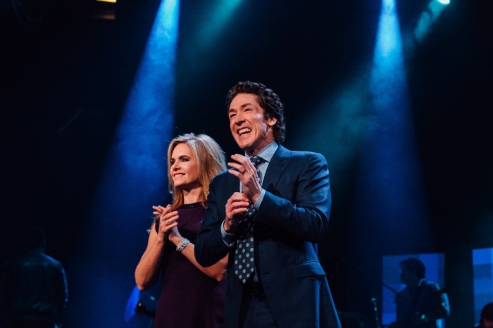 Joel and Victoria Osteen at the Night of Hope Event in Brooklyn, New York City on Oct. 16, 2015.