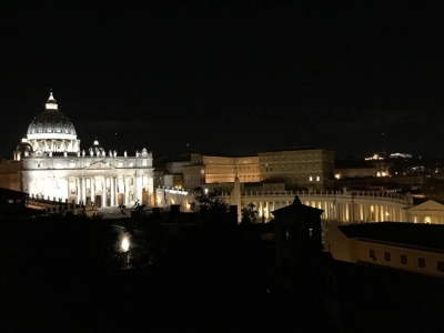 St. Peter’s Basilica seen from the roof of the Jesuit’s headquarters, Vatican City, Oct. 20, 2015.