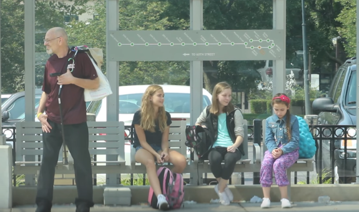 UP TV conducts a social experiment on bullying intervention at a bus stop.