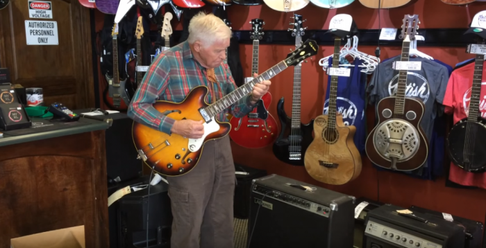 80-year-old Bob Wood shocks music store by playing guitar in awesome fashion.