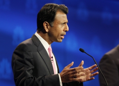 Republican U.S. presidential candidate Louisiana Governor Bobby Jindal speaks during a forum for lower polling candidates held by CNBC before their U.S. Republican presidential candidates debate in Boulder, Colorado October 28, 2015.