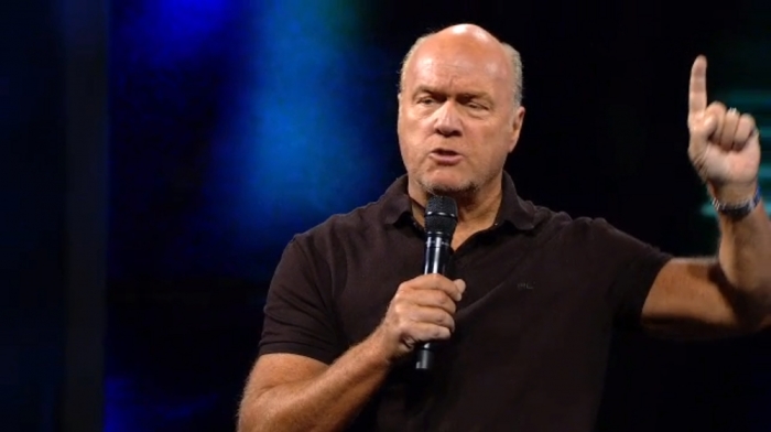 Megachurch Pastor Greg Laurie shares the significance of Jesus' last words during a sermon at Harvest Church in Irvine, California, Sunday, November 1, 2015.
