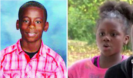 La'Darious Tyres Wylie, 11, (L) and his sister Sha'Vonta, 7, (R).