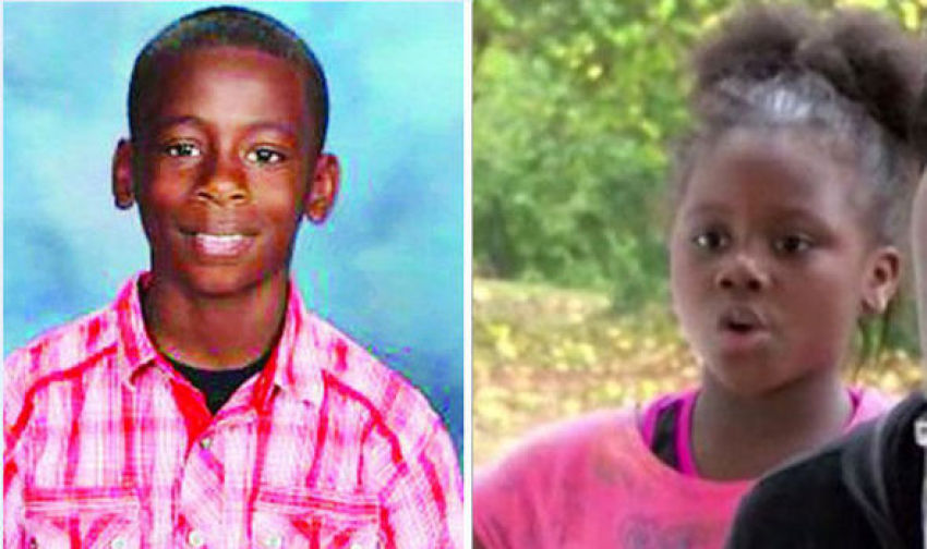 La'Darious Tyres Wylie, 11, (L) and his sister Sha'Vonta, 7, (R).