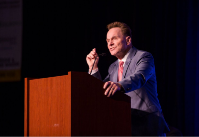 Ronnie Floyd, president of the Southern Baptist Convention, giving remarks at a summit on racial unity in Jackson, Mississippi, on November 4, 2015.