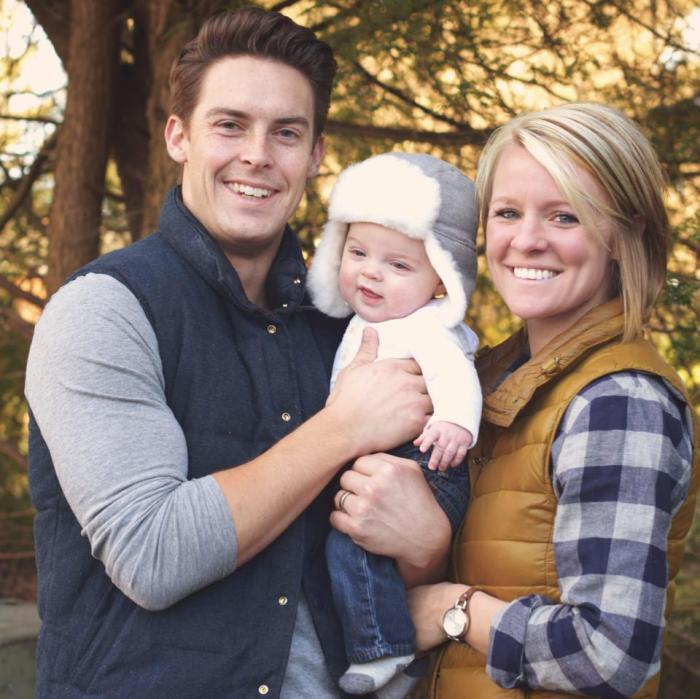 Pastor Davey Blackburn of Resonate Church, Indiana (L), his departed wife Amanda (R) and their son Weston (C).