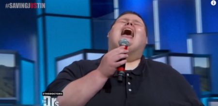 Obese teenager Justin Williamson sings "When I Sing" as a celebration of his efforts to lose weight.