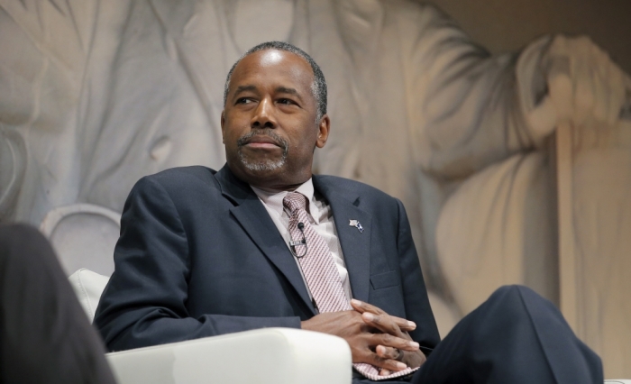 Republican presidential candidate Ben Carson waits for a question while speaking during a Presidential Town Hall Series at Bob Jones University in Greenville, South Carolina, November 13, 2015.