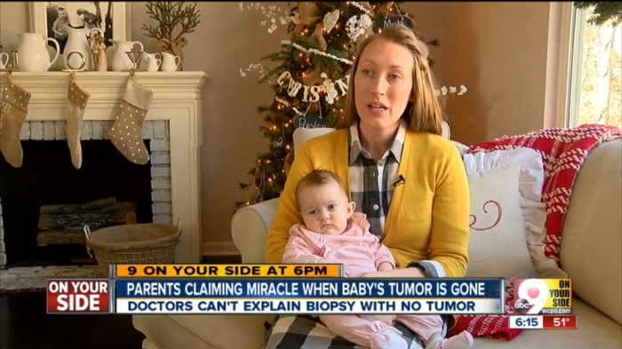 Carissa Hatfield from Cincinnati, Ohio, holding her daughter, Paisley, in this interview posted on November 25, 2015.