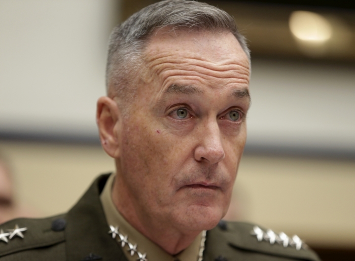 U.S. Joint Chiefs Chairman Marine Corps Gen. Joseph Dunford Jr. testifies before a House Armed Services Committee hearing on 'U.S. Strategy for Syria and Iraq and its Implications for the Region' in Washington December 1, 2015.