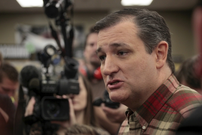 U.S. Republican presidential candidate Sen. Ted Cruz, R-Texas, speaks to reporters before his speech at a Second Amendment Coalition announcement at CrossRoads Shooting Sports in Johnston, Iowa, December 4, 2015.