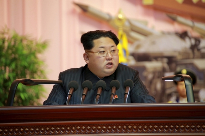 North Korean leader Kim Jong Un addresses the fourth conference of artillery personnel of the Korean People's Army at the April 25 House of Culture in this undated photo released by North Korea's Korean Central News Agency in Pyongyang, December 5, 2015.