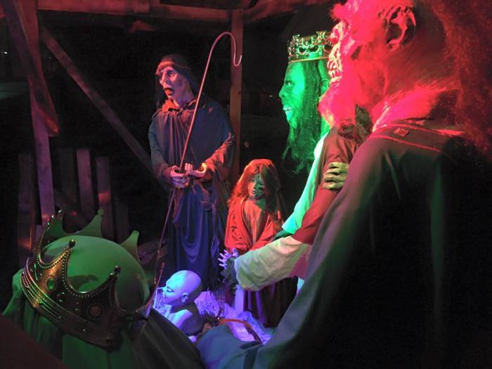 Zombie nativity scene in Sycamore Township, Ohio.