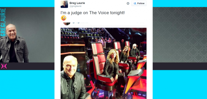Pastor Greg Laurie and his wife, Cathe, visit the set of NBC's 'The Voice,' ahead of the show's much anticipated revelation of its final four contestants, December 8, 2015.