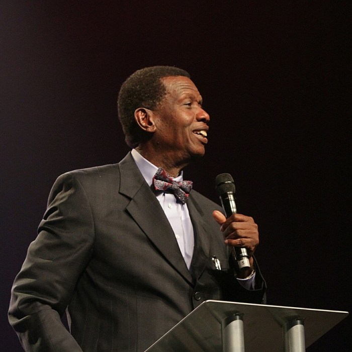 General overseer of the Redeemed Christian Church of God, Pastor E.A. Adeboye.